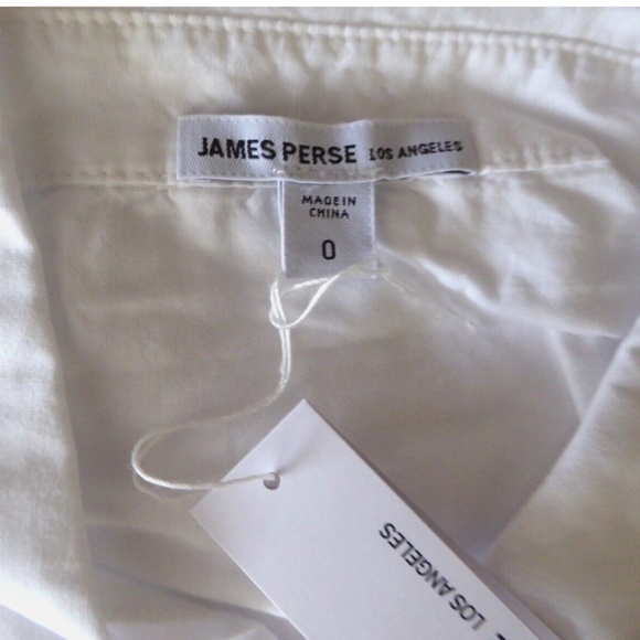 SALE James Perse Standard Men's Button Down Shirt White 0 (XS) 100% Cotton NEW - Picture 13 of 15